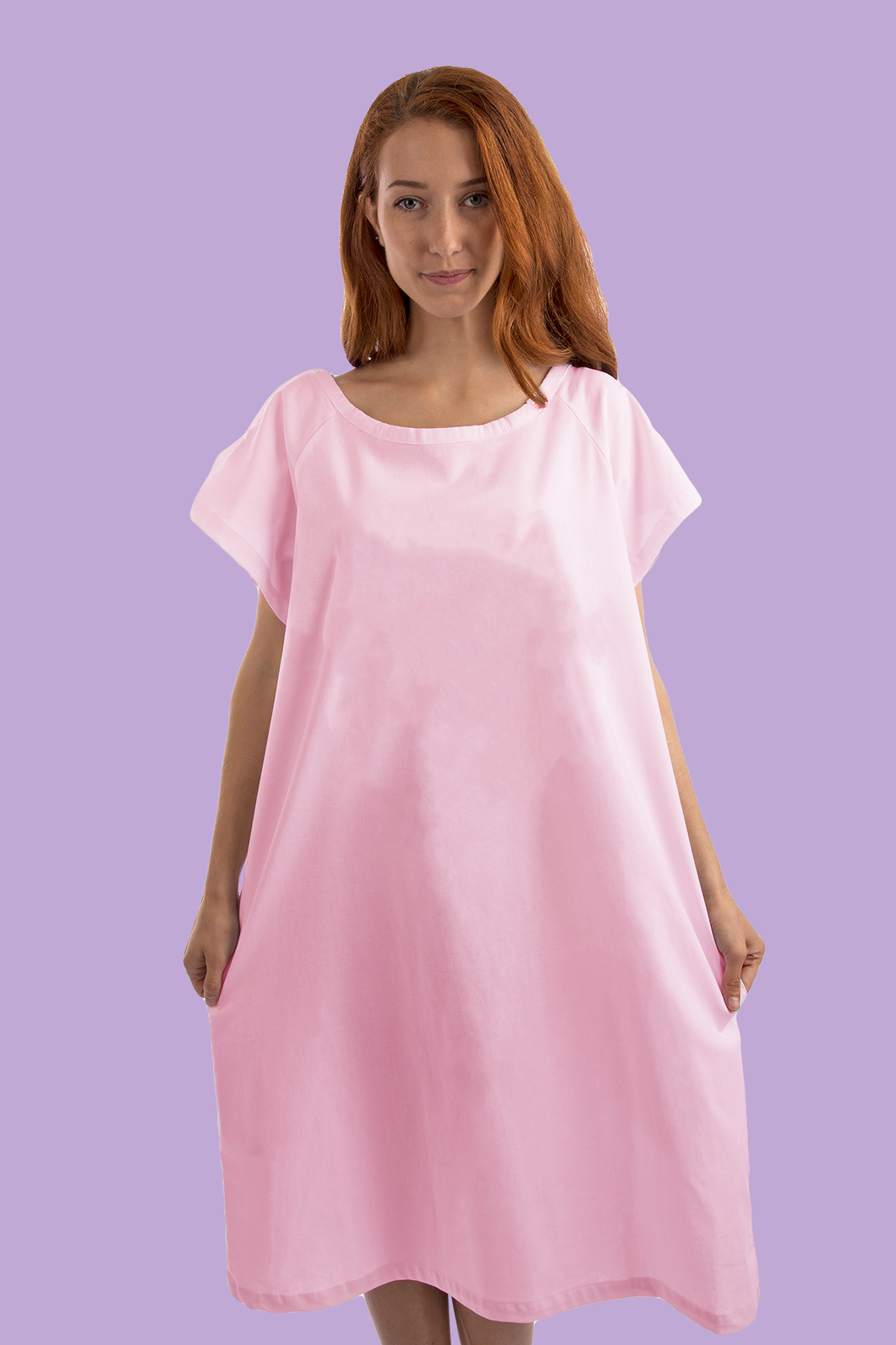 NY Threads Hospital Gown Soft and Stylish Patient Gown (Small-Medium White  Rose - Pink) Small-Medium White Rose - Pink
